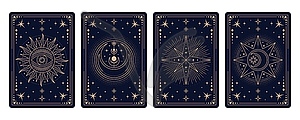 Magic tarot cards, mystic esoteric occult frames - vector clipart