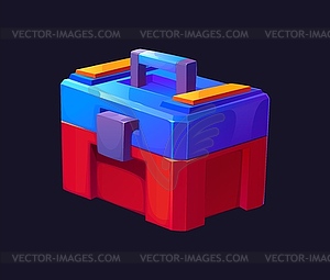 Cartoon futuristic sci fi game toolbox space chest - vector clipart