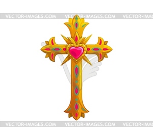 Mexican day of dead dia de los muertos cross - vector image