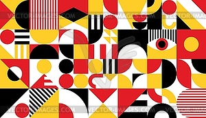 Black red, yellow white abstract geometric pattern - royalty-free vector image