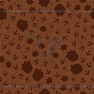 Dinosaur footprint seamless pattern, background - vector clipart