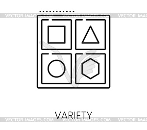 Data analytics, variety analysis line icon - vector EPS clipart