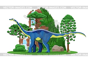Quaesitosaurus cartoon prehistoric dino character - vector clipart