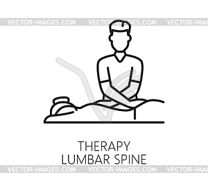 Lumbar spine therapy chiropractic medicine icon - vector clip art