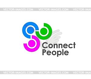 Connect people together icon representing unity - vector clipart