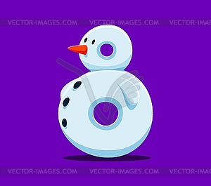 Christmas font, Xmas alphabet, number 8 snowman - vector clip art