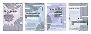 Futuristic glitch poster template cover background - vector clip art