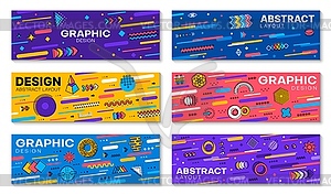 Abstract geometric modern Memphis banners set - vector clipart