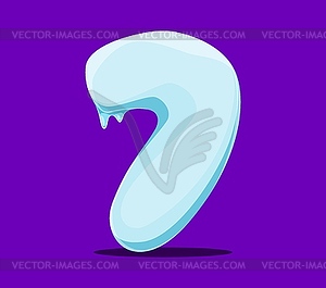 Christmas font, Xmas number 7 snow or snowball - vector image