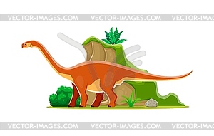 Cartoon prehistoric cetiosaurus dinosaur character - vector clipart