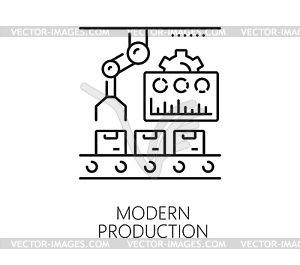 Modern manufacture automatic production line icon - vector image