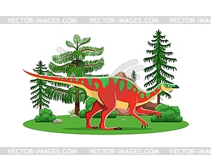 Anatotitan cartoon prehistoric dinosaur character - vector clip art
