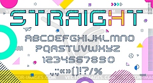 Modern techno futuristic font, line typeface abc - vector image