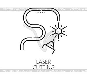 Laser cutting manufacture industry line icon - vector image