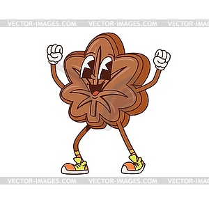 Cartoon retro groovy Japanese manju character - vector clipart