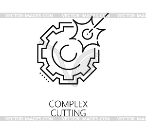 Laser complex cutting industry thin line icon - vector image