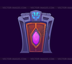 Fantasy magic gate door portal, doorway game asset - vector clipart