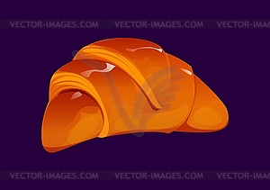 Cartoon croissant, traditional French breakfast - vector clip art