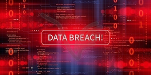 Data breach ransomware screen malware cyber attack - vector clipart