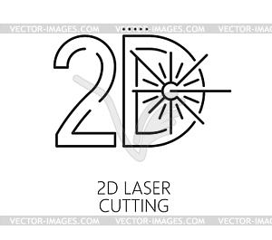 Laser 2d cutting production equipment line icon - vector clipart