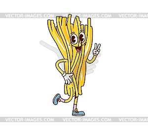 Vermicelli italian pasta groovy happy character - vector clip art