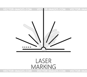 Laser marking manufacture equipment line icon - vector image