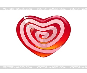 Valentine heart pink candy cartoon romantic treat - vector image