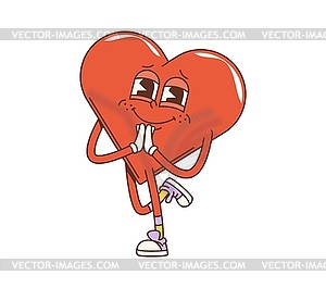 Cartoon groovy math geometric heart figure - vector clip art
