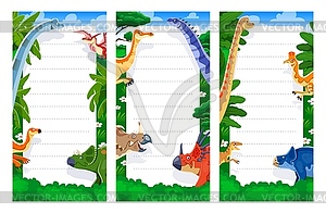 Planner schedule with prehistoric funny dinosaurs - vector clip art