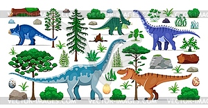 Prehistoric dinosaurs characters, Jurassic lizards - vector clip art