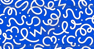 White and blue squiggle line pattern background - vector clipart