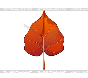 Cartoon autumn leaf, capturing essence of fall - vector clipart