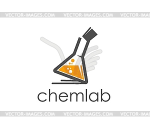 Science lab icon scientific chemical laboratory - vector clipart