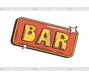 Cartoon groovy casino and gambling game Bar icon - vector image