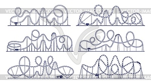 Roller coaster loop, amusement park ride - vector image