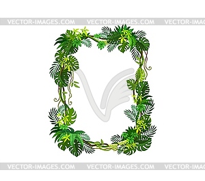 Tropical jungle frame with forest liana branches - vector clipart