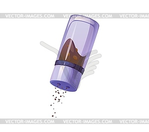 Pepper shaker, bottle with spices, cooking process - vector clip art