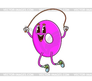 Math zero number groovy character - vector clipart / vector image