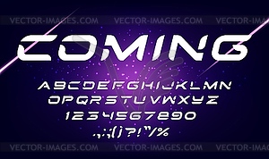 Modern abstract dynamic sport type, space font - color vector clipart