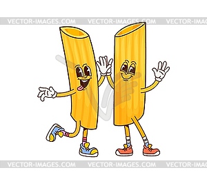 Manicotti italian pasta groovy funny character - vector clipart