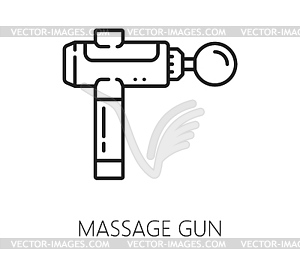 Chiropractic medicine icon, medical massage gun - vector clip art