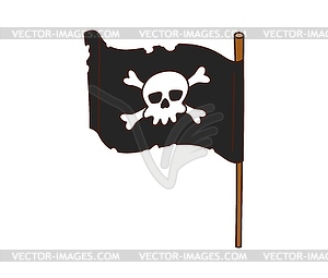 Retro cartoon groovy pirate and corsair black flag - vector clip art