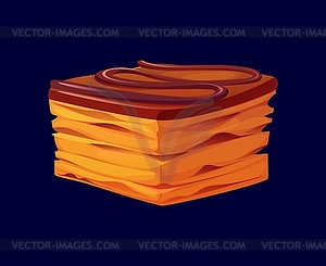 Cartoon confectionery, sweet pastry layered cake - vector clipart