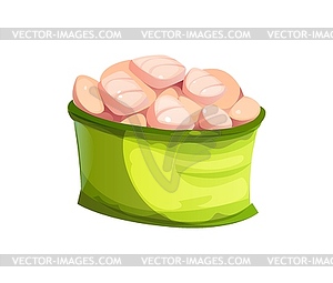 Cartoon Japanese gunkan roll wrapped in cucumber - vector image