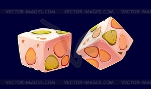 Cartoon sorbet confectionery and sweet pastry - vector clipart