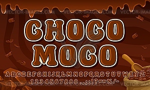 Шоколадный шрифт, конфеты и сладкие десерты типа \ - стоковое векторное изображение