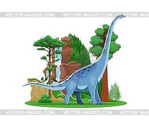 Dinosaur, cartoon prehistoric dino Titanosauria - vector clipart