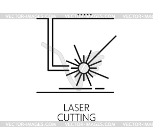 Значок линии оборудования для металлообработки с лазерной резкой - графика в векторе