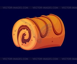 Cartoon Swiss roll confectionery and sweet pastry - vector clipart