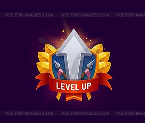 Game app level up award badge or icon asset - vector image